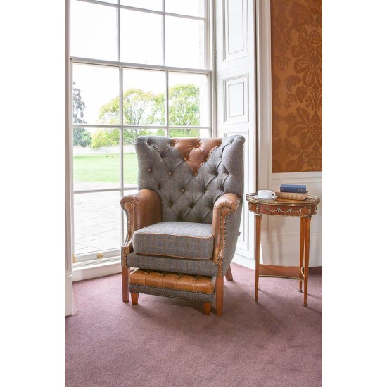 Archie Grey Wingback Armchair