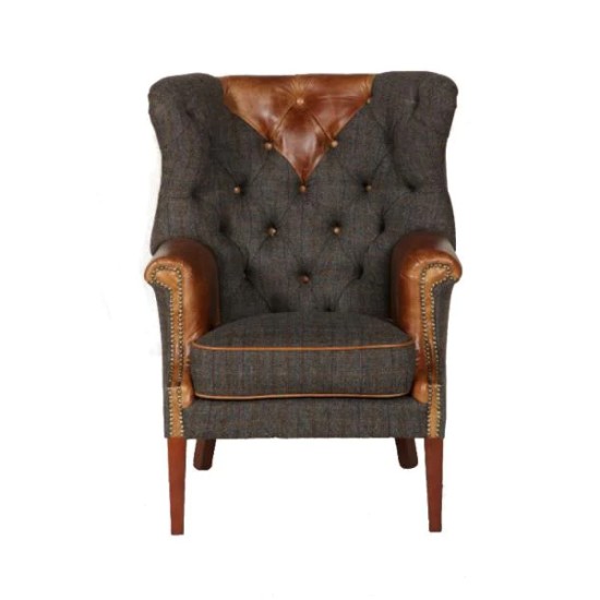 Archie Grey Wingback Armchair