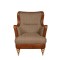 Hepburn Vintage Style Club Armchair Hunter Harris Tweed Tan Leather