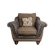 Vintage Stag Tweed and Leather Armchair 