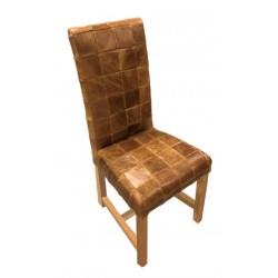 Cora Patchwork Leather Dining Chair 