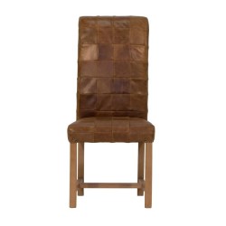 Cora Patchwork Leather Dining Chair 