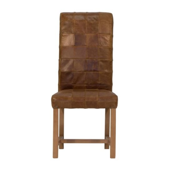 Cora Patchwork Leather Dining Chair 