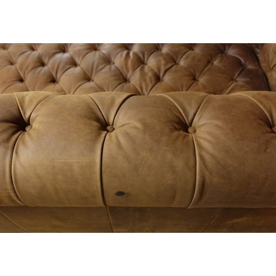 Classic Chesterfield Leather 4 Seater Vintage Sofa  