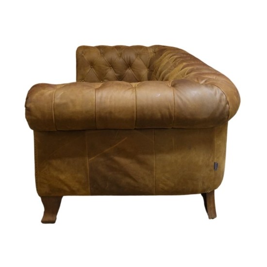 Classic Chesterfield Leather 3 Seater Vintage Sofa  