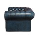 Navy Leather Chesterfield Armchair