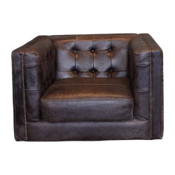 Vintage-Style Leather Armchair