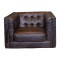 Vintage-Style Leather Armchair