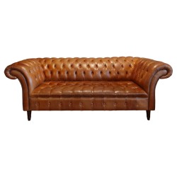 Vintage Classic Chesterfield Tan Leather Sofa