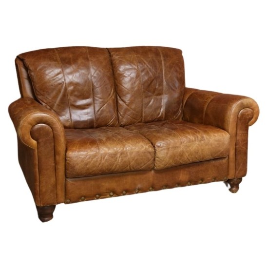 Highback Leather Sofa 2 Seater 