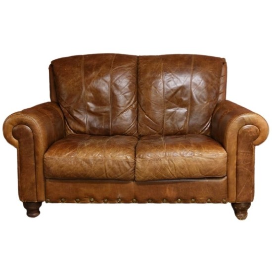 Highback Leather Sofa 2 Seater 