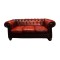 Oxblood Chesterfield 3 Seater Leather Sofa