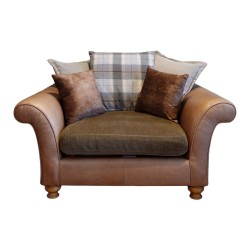 Tweed & Leather Snuggle Sofa