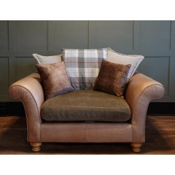 Tweed & Leather Snuggle Sofa