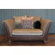 Vintage Harris Tweed Leather Snuggle Sofa