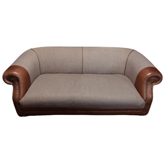 Tweed & Leather 3 Seater