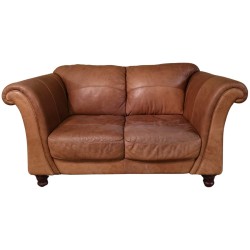 Tan Leather 2 Seater Sofa