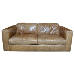 Vintage 2.5 Seater Tan Leather Sofa 