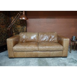 Vintage 2.5 Seater Tan Leather Sofa 